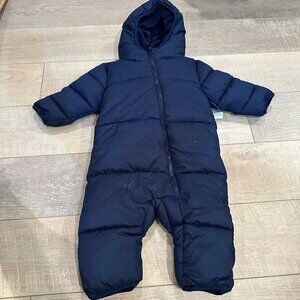 AMAZON ESSENTIALS BLUE 12 MONTH BABY PUFFER HOODED SNOW SUIT JACKET NEW